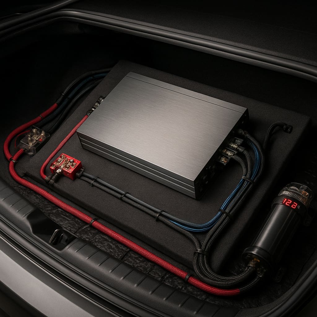 Car audio amplifier installation
