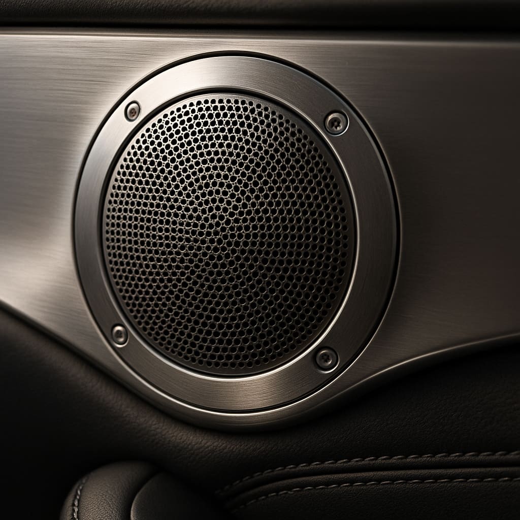 Close-up of premium car speaker